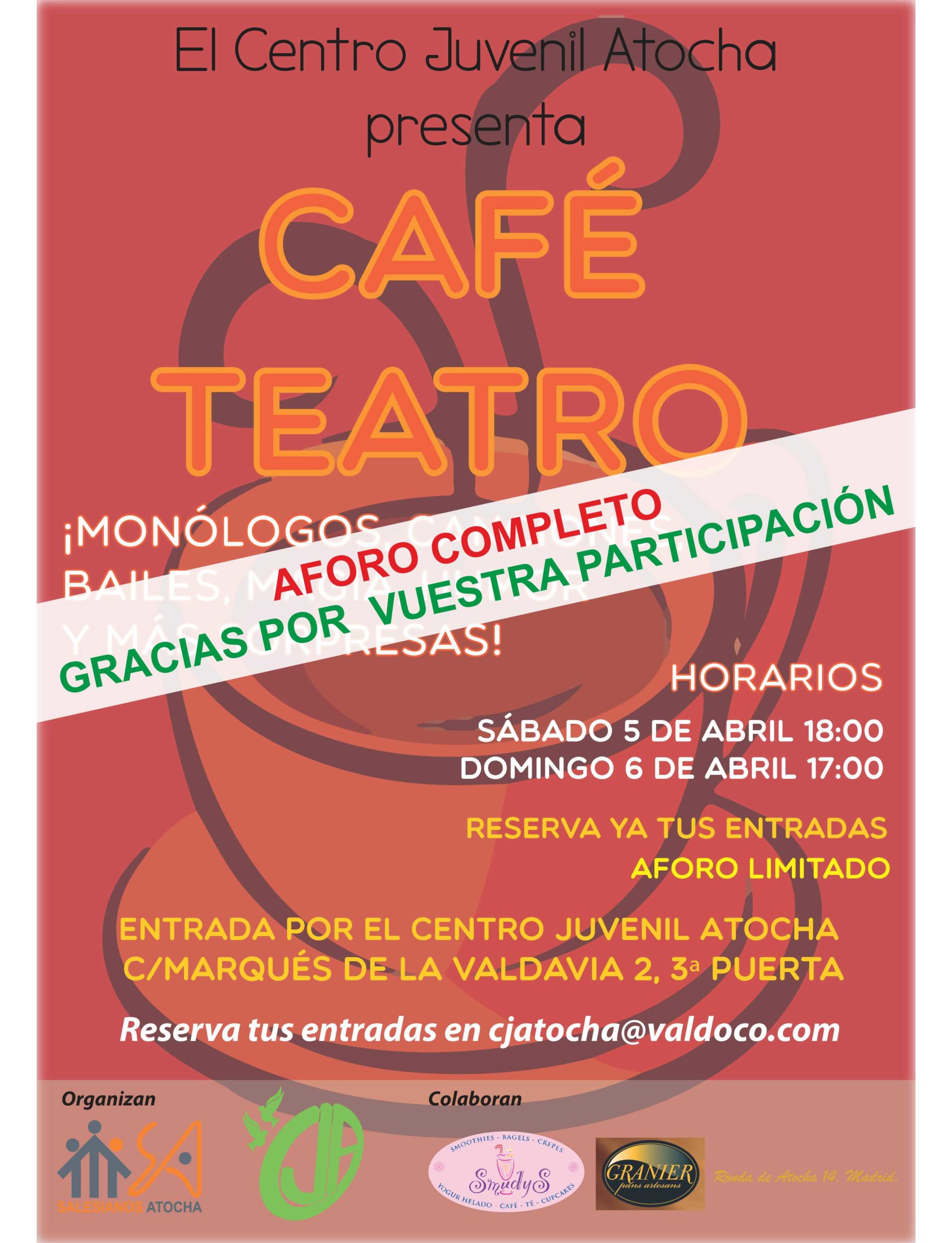 Café-Teatro- AFORO COMPLETO